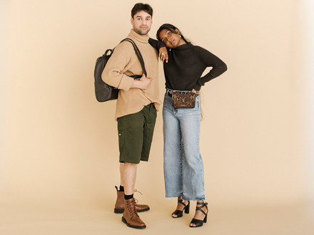 Man and woman with backpack