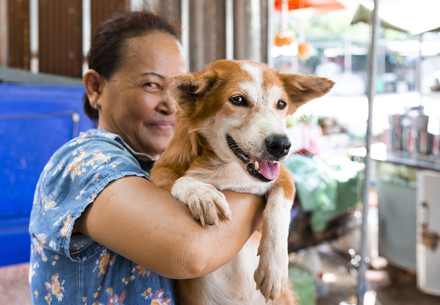 Woman with a dog