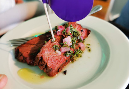 Plant-based steak on a plate