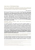 Open letter to WHO Member States